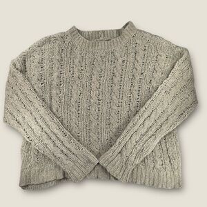 American Eagle Outfitters Beige chenille cable Knit Sweater